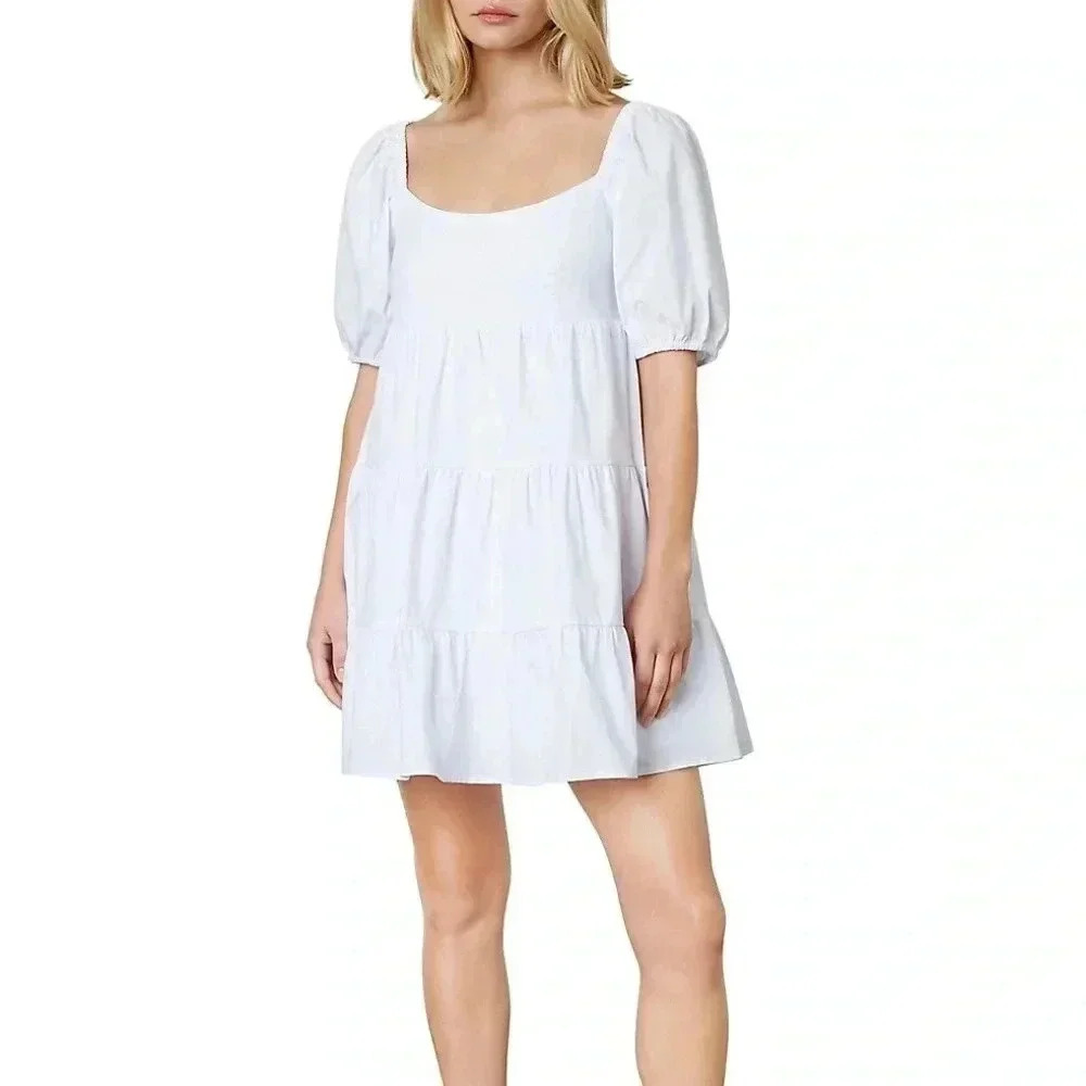 Revolve NIA Silvana Babydoll Dress  in White - Picture 5 of 9